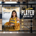 Load image into Gallery viewer, Custom Cheerleader Vinyl Banner (BAN-CHEER1005-SENIOR SPOTLIGHT)