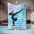 Load image into Gallery viewer, Blue Watercolor Name Reapeat Custom Gymnastics Blanket (GYM1001)