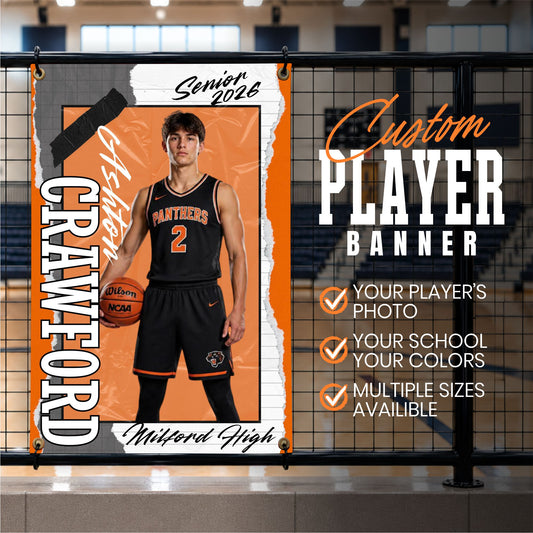 Custom Basketball Player Vinyl Banner (BAN-BSKTB1002-TORN VARSITY)