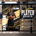 Load image into Gallery viewer, Custom Basketball Player Vinyl Banner (BAN-BSKTB1004-POWER STREAK)
