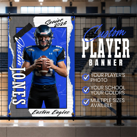 Custom Football Vinyl Banner (BAN-FBALL1002-TORN VARSITY)