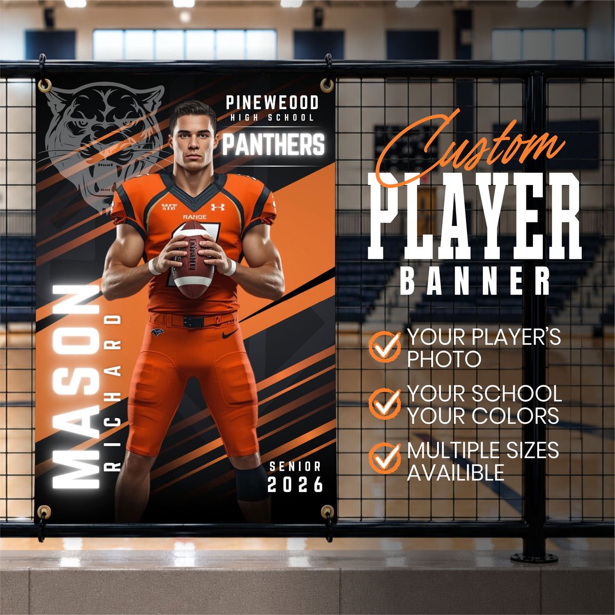 Custom Football Vinyl Banner (BAN-FBALL1004-POWER STREAK)