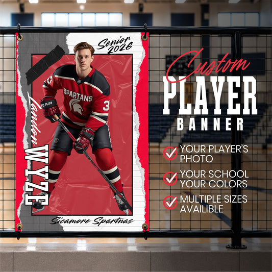 Custom Hockey Vinyl Banner (BAN-HOCKEY1002-TORN VARSITY)