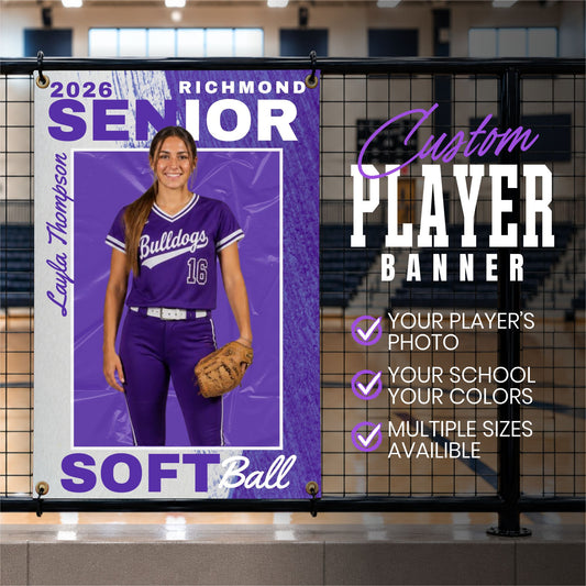 Custom Softball Vinyl Banner (BAN-SBALL1001-SENIOR SPLIT)