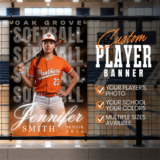 Custom Softball Vinyl Banner (BAN-SBALL1002-STACKED STARLIGHT)