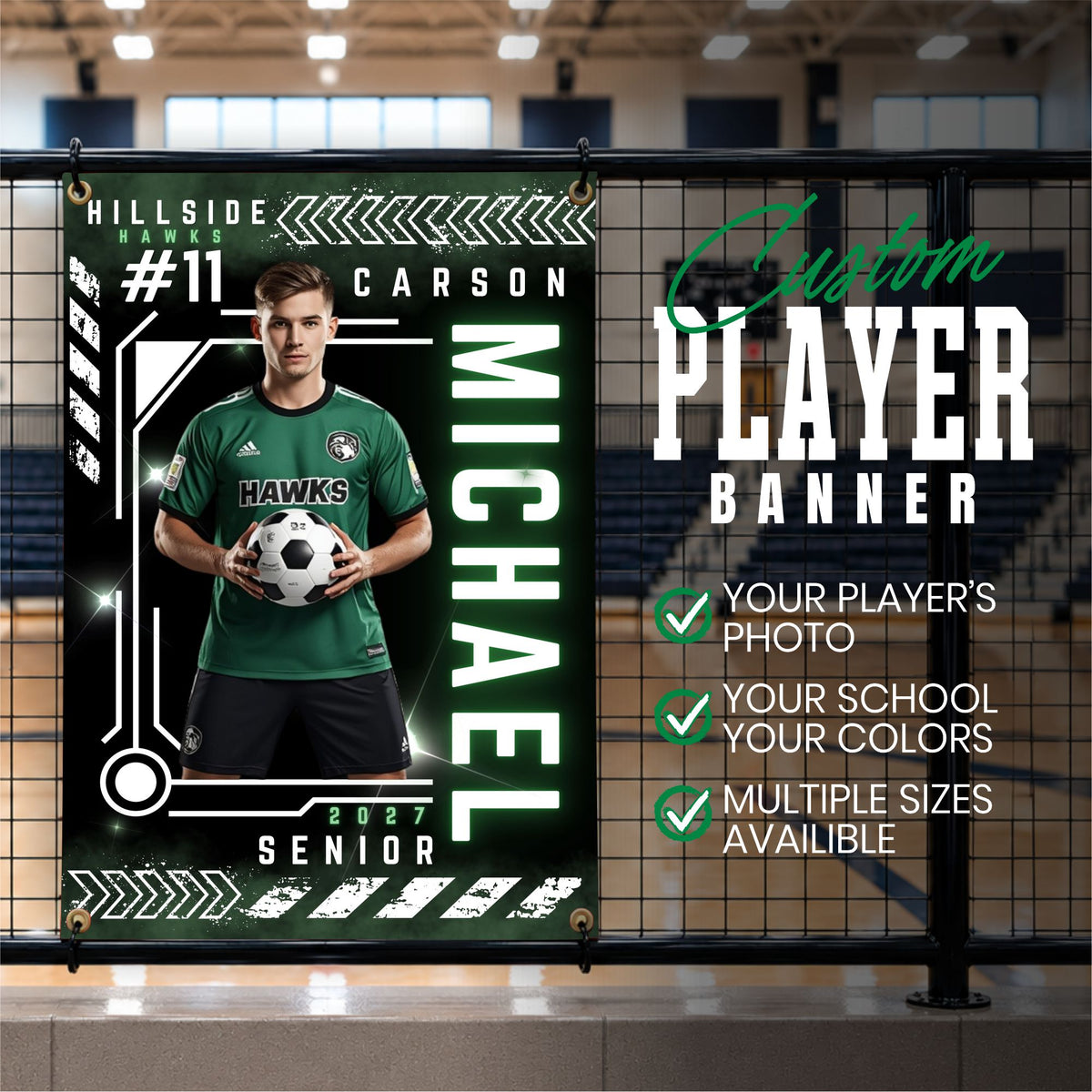 Custom Soccer Vinyl Banner (BAN-SOCCER1001-ELECTRIC VARSITY)