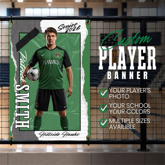 Custom Soccer Vinyl Banner (BAN-SOCCER1002-TORN VARSITY)
