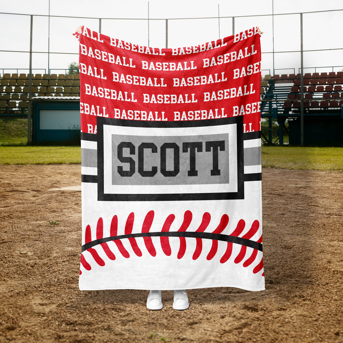 Baseball Split Laces Custom Blanket (BASEB1004)