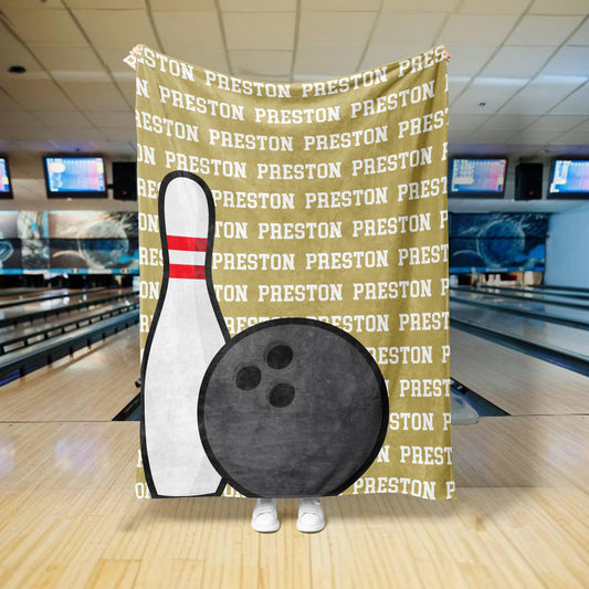 Name Repeat Bowling Custom Blanket (BOWL1001)