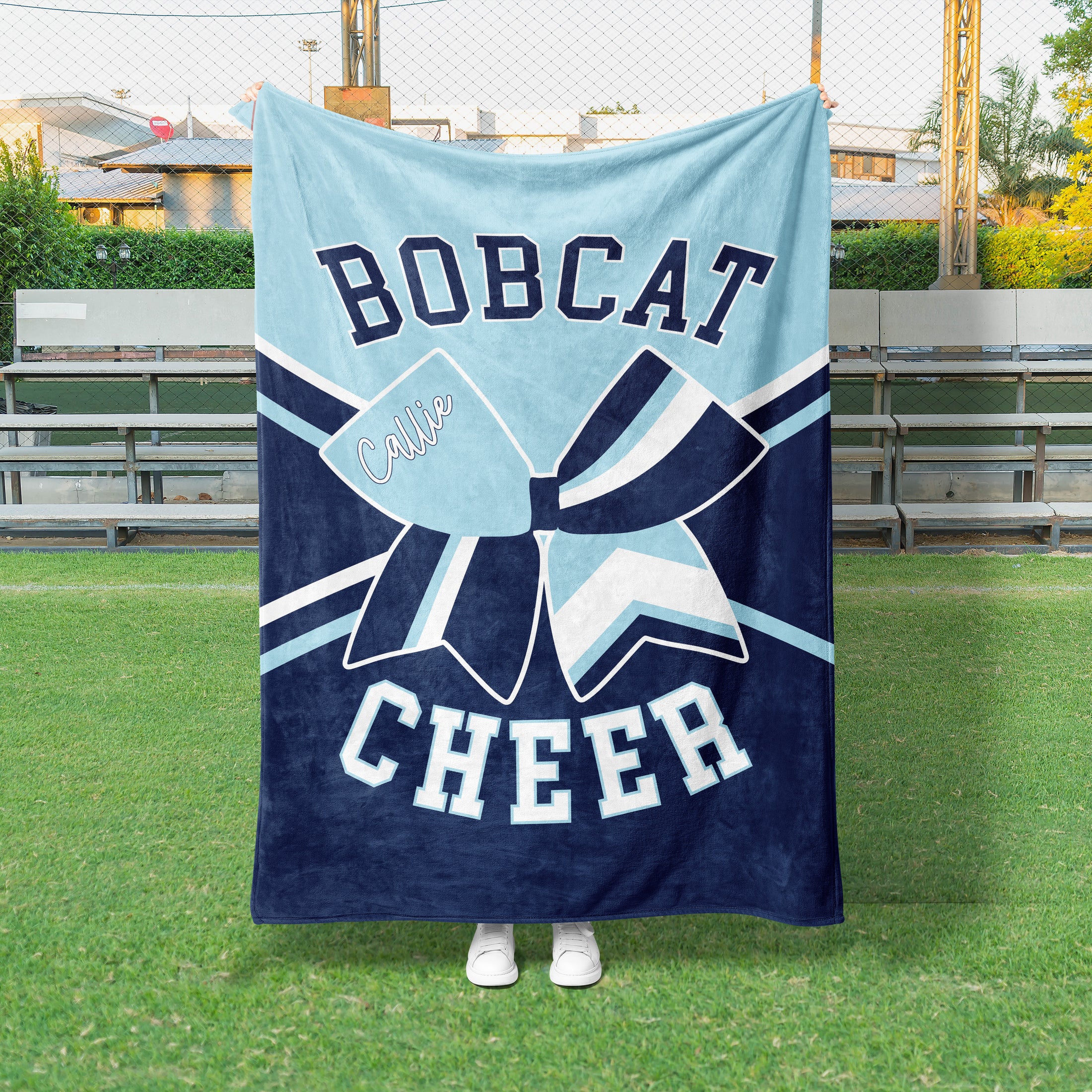 Cross Over Bow Custom Cheer Blanket (CHEER1001)