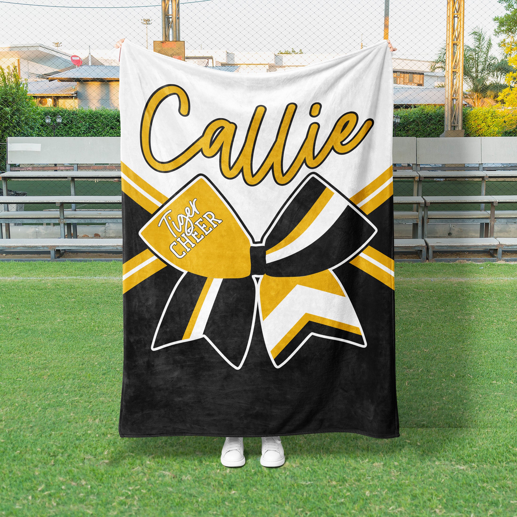 Mascot Cheer Bow Custom Blanket (CHEER1007)