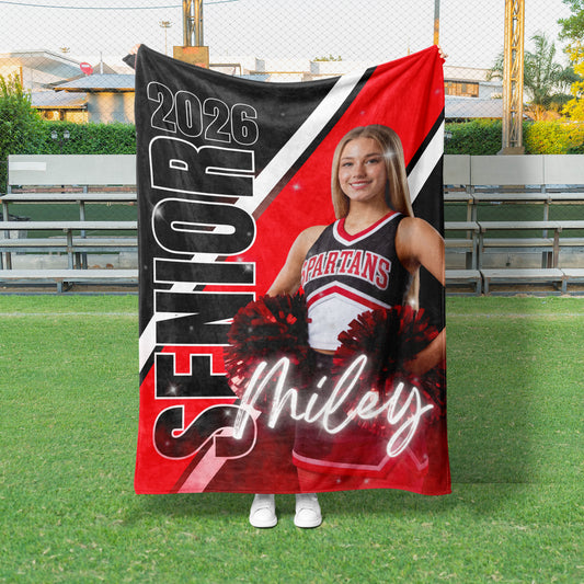 Stripe Senior Cheer Custom Blanket (CHEER1017)
