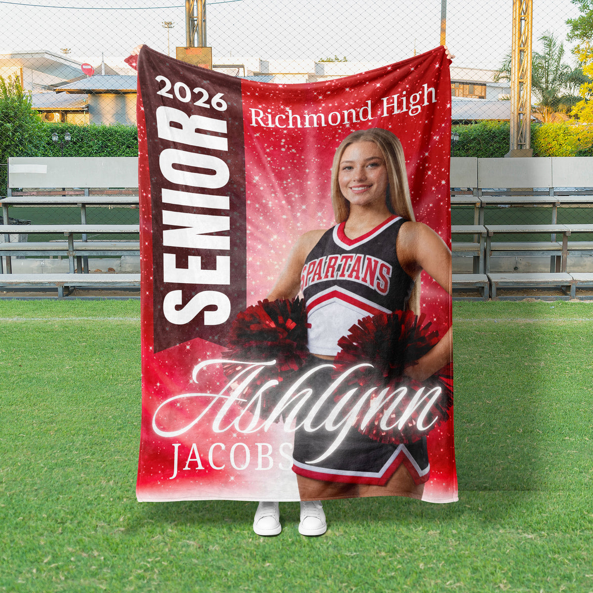 Starburst Cheer Custom Senior Blanket (CHEER1019)
