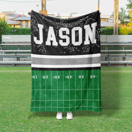 Football Field Split Custom Blanket (FBALL1002)