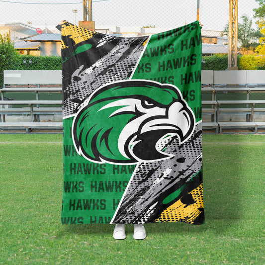 Halftone Mascot Repeat Custom Spirit Blanket (GS1003)