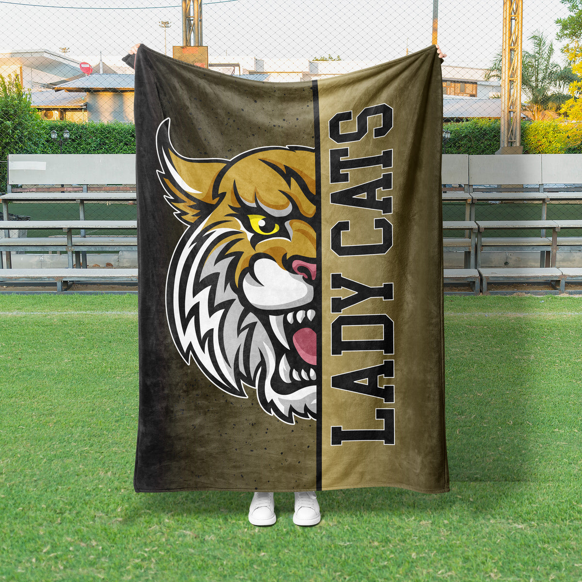 Ombre Mascot Split Custom Spirit Blanket (GS1015)