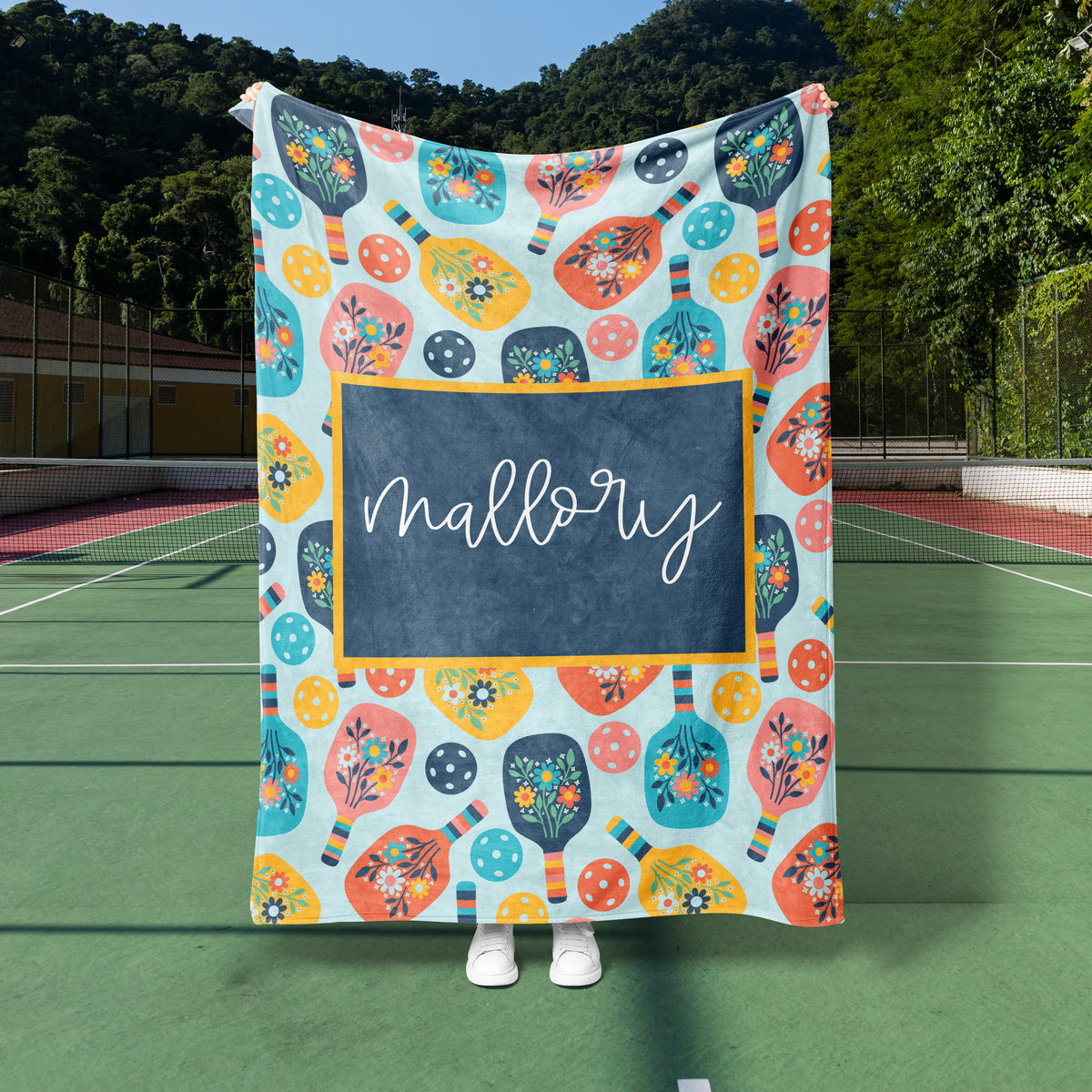 Floral Pickleball Custom Blanket (PB1001)
