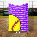 Load image into Gallery viewer, Name Repeat Custom Softball Blanket (SBALL1001)

