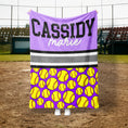 Load image into Gallery viewer, Softball Split Custom Blanket (SBALL1002)
