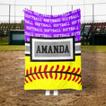 Load image into Gallery viewer, Softball Zoom Custom Blanket (SBALL1004)
