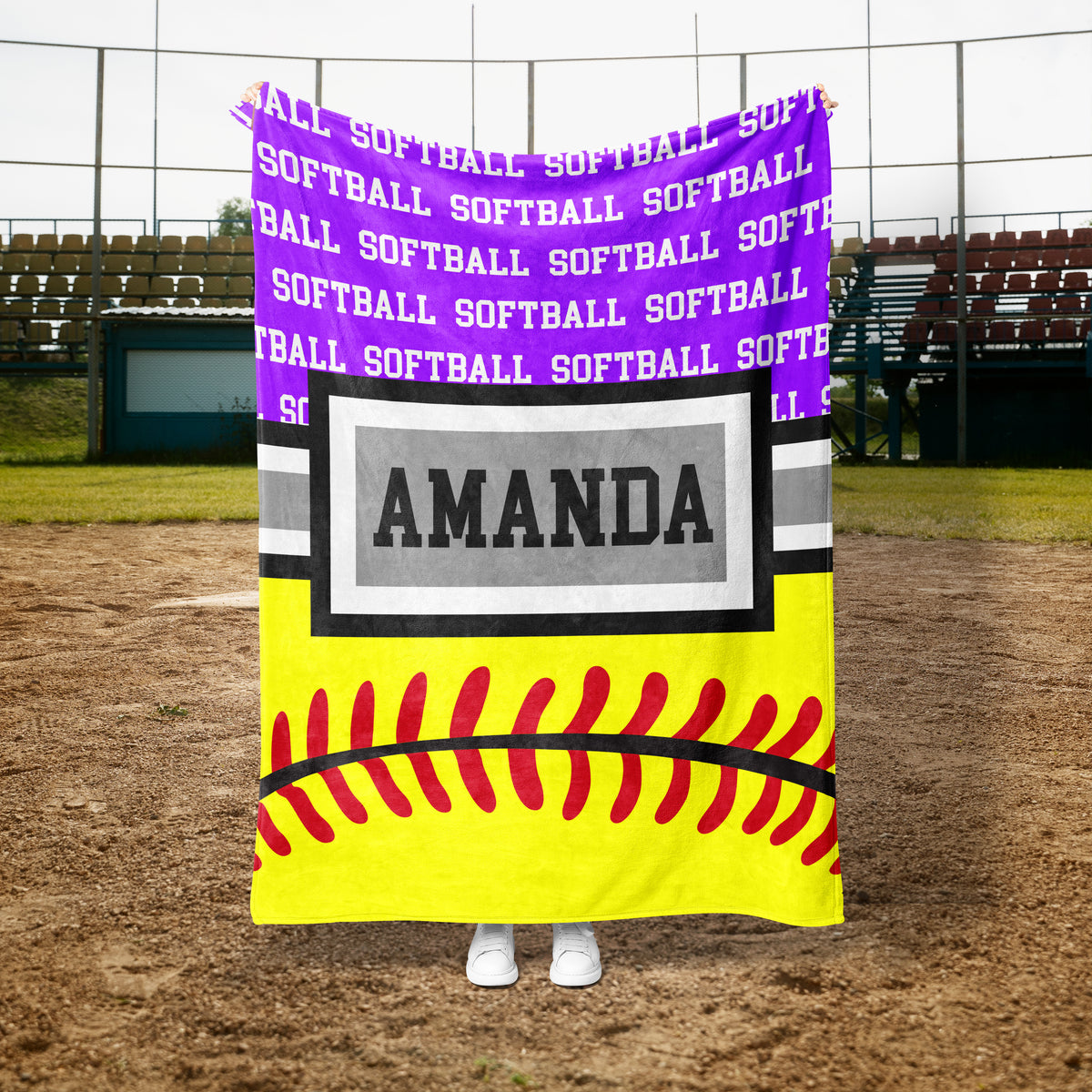 Softball Zoom Custom Blanket (SBALL1004)