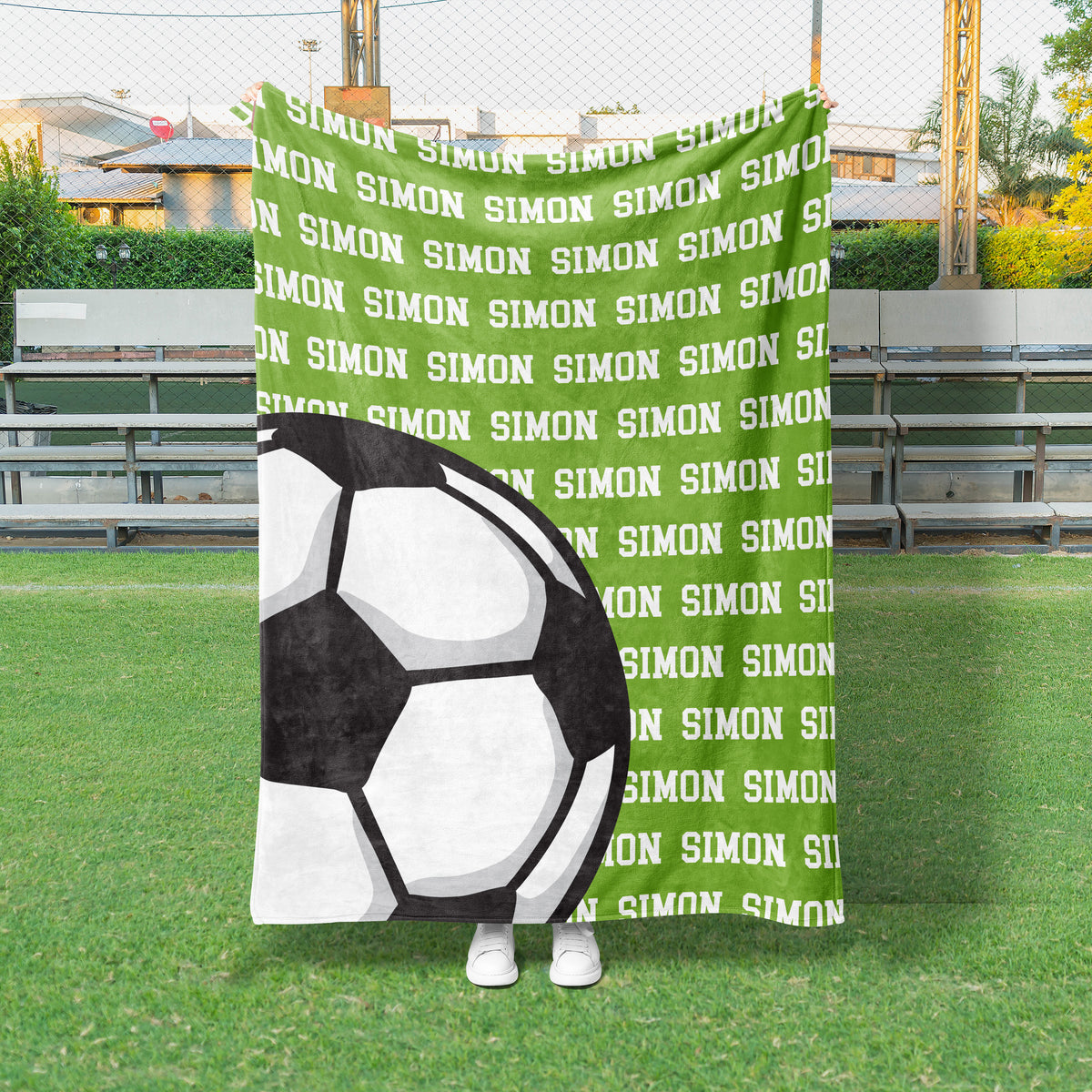 Name Repeat Custom Soccer Blanket (SOCCER1001)