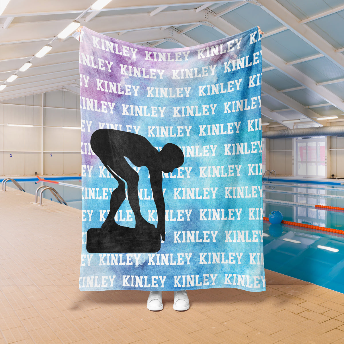 Watercolor Name Repeat Custom Swim Blanket (SWIM1003)