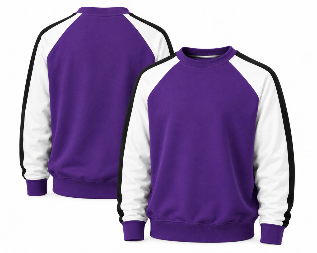 Rally Crew- Purple Body/Black Stripe Sleeve