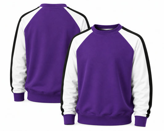 Rally Crew- Purple Body/Black Stripe Sleeve