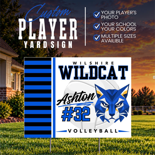 Custom Player Yard Sign (YS1015-SIDELINE STRIPES)