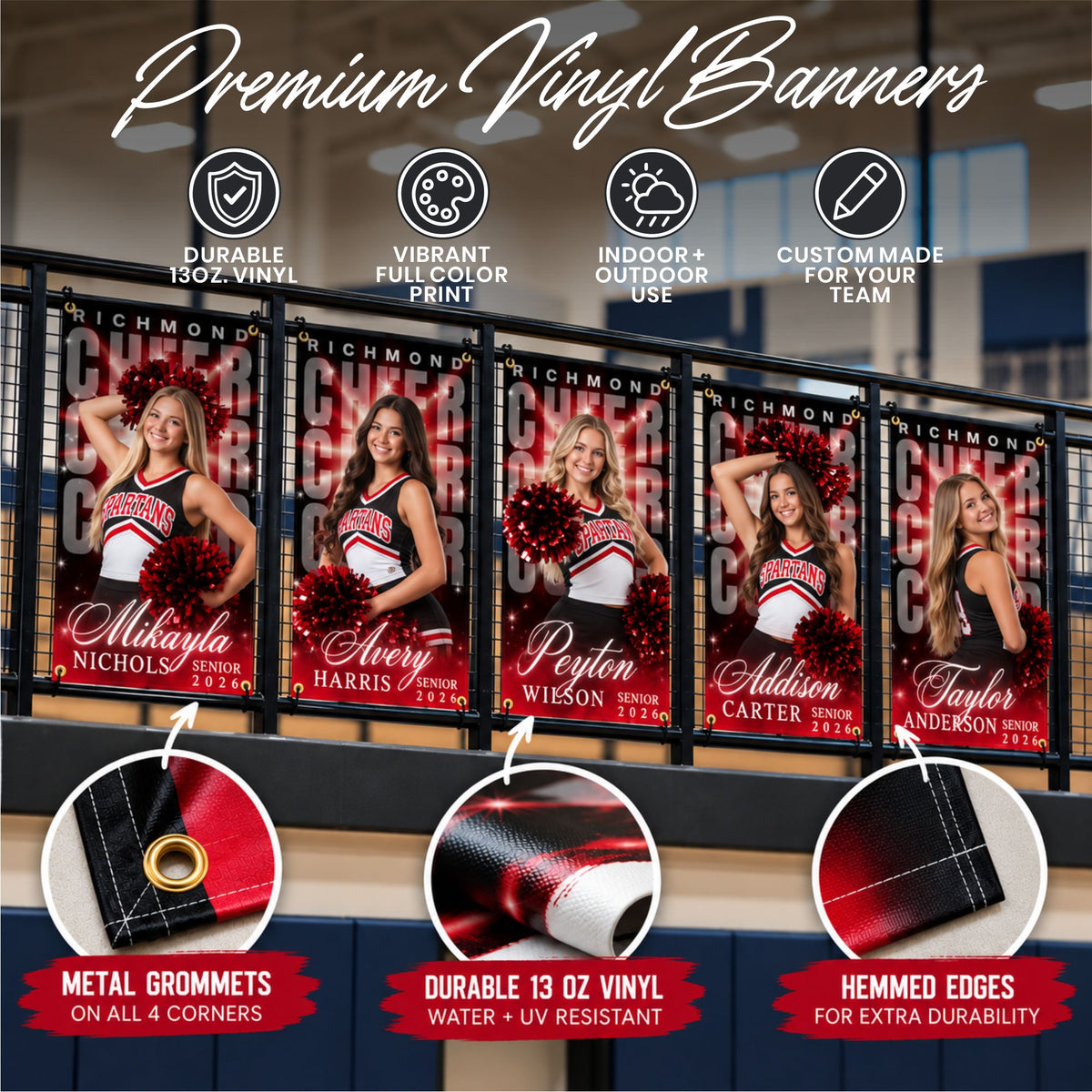 Custom Volleyball Vinyl Banner (BAN-VBALL1002-STACKED STARLIGHT)